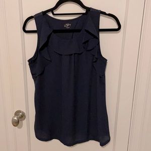 Loft blouse size medium navy blue
